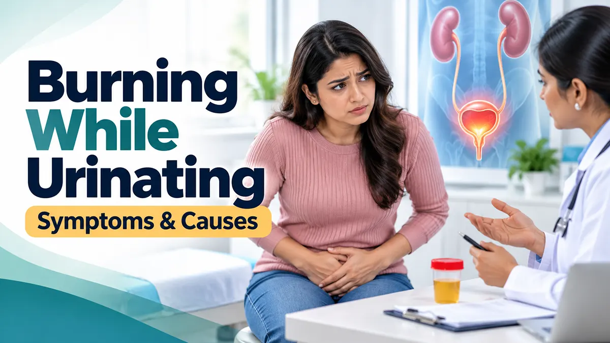 Burning sensation while urinating and urinary symptoms being discussed during a medical consultation