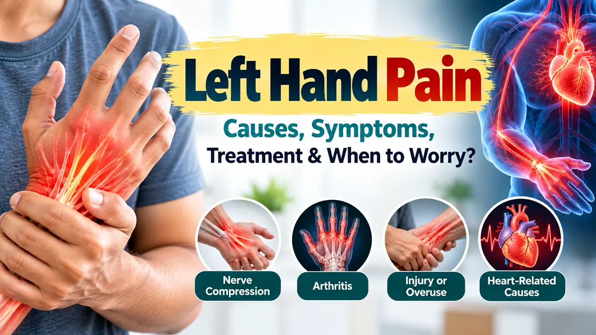 Left hand pain causes including heart nerve joint muscle and injury
