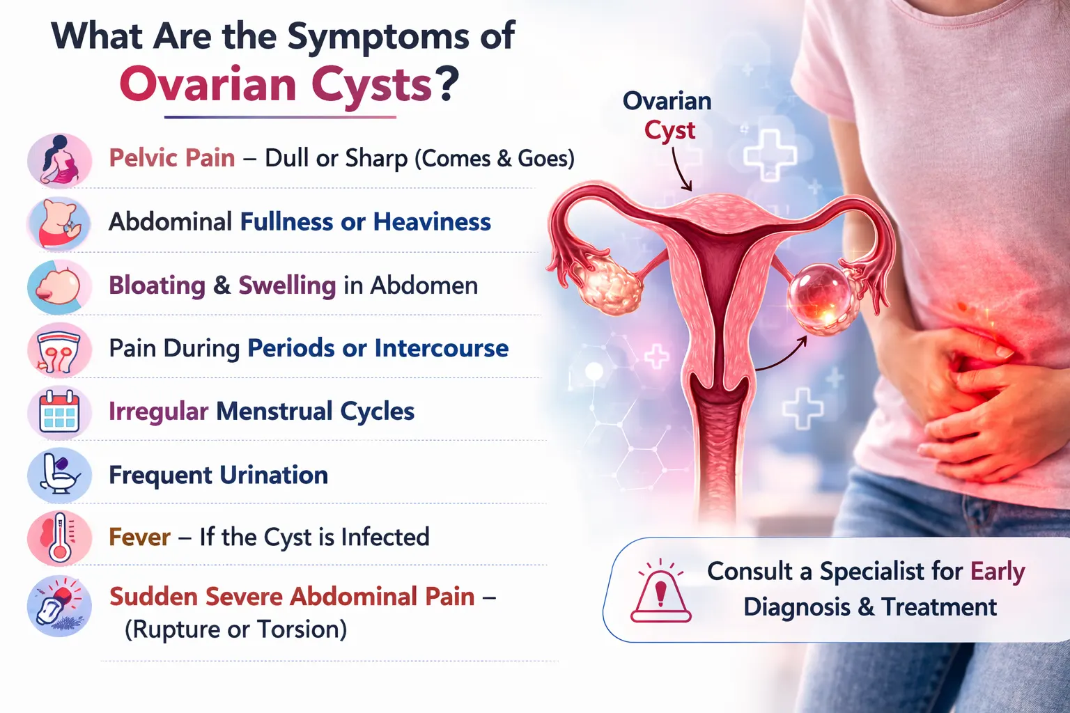 Symptoms of ovarian cysts in Kukatpally Hyderabad