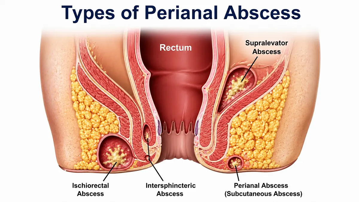 Perianal abscess treatment and surgical care