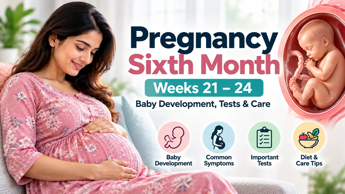 Pregnancy sixth month weeks 21 to 24 baby development tests and care