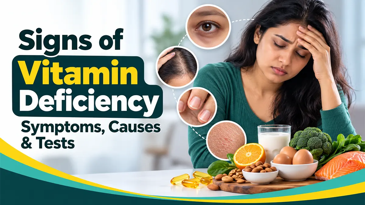 Vitamin deficiency symptoms, warning signs, causes and diagnostic tests